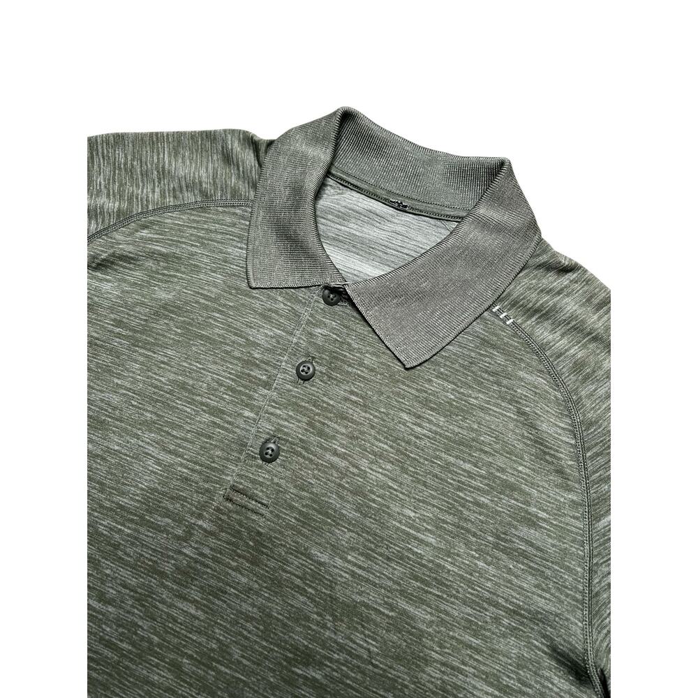 Lululemon Metal Vent Polo 2 Shirt Mens Medium BlueGreen Performance Short Sleeve - Picture 2 of 14